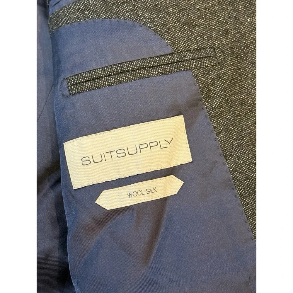 Suitsupply Wool Silk Blazer Napoli Zignone Sportcoat 48 / 38R Charcoal Gray